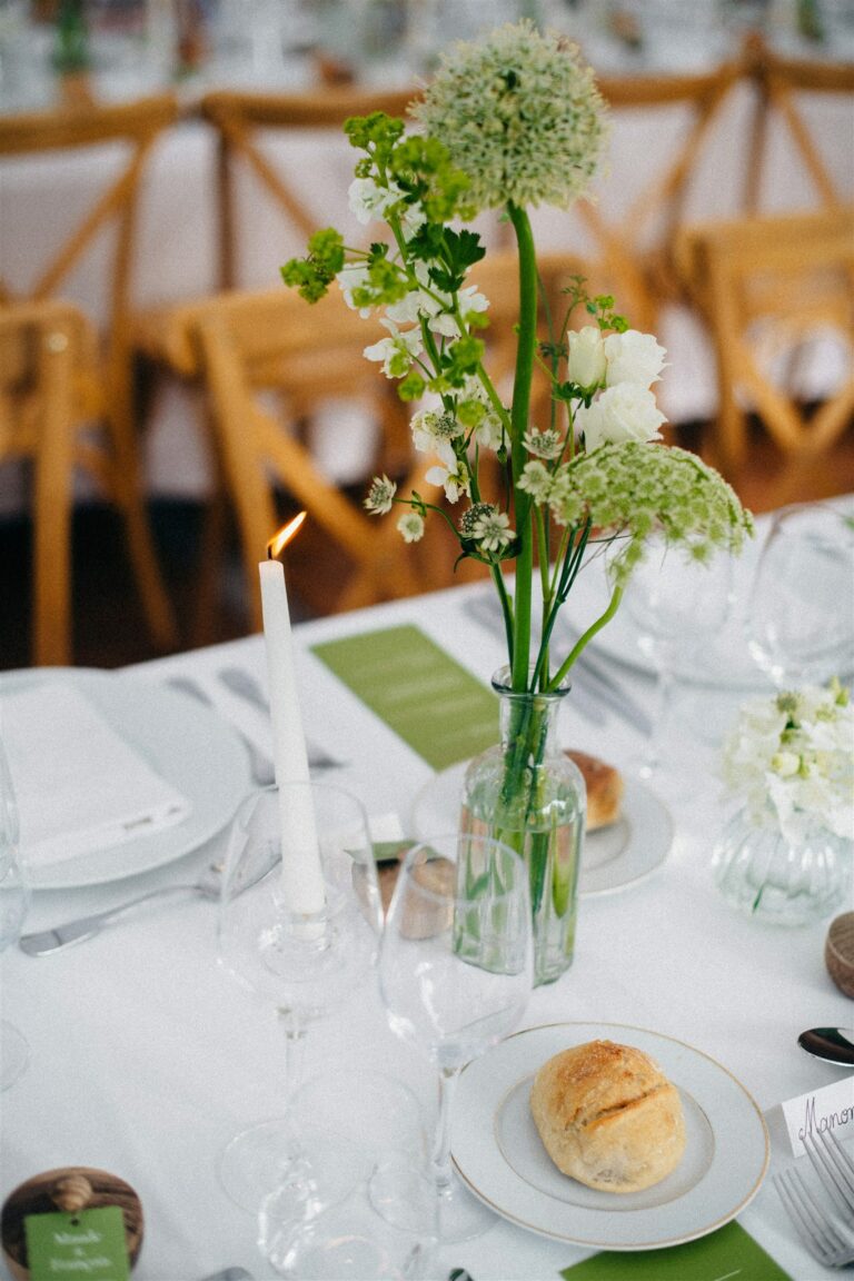 table de mariage vert