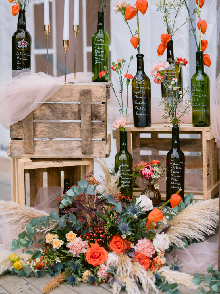 Plan de table bouteille
